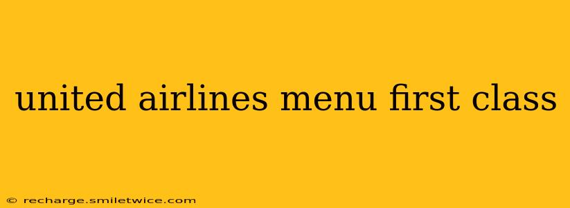 united airlines menu first class
