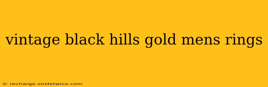 vintage black hills gold mens rings