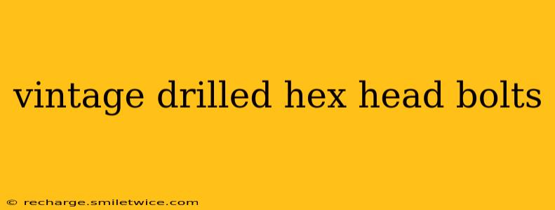 vintage drilled hex head bolts