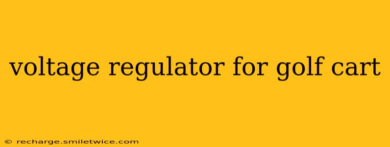 voltage regulator for golf cart