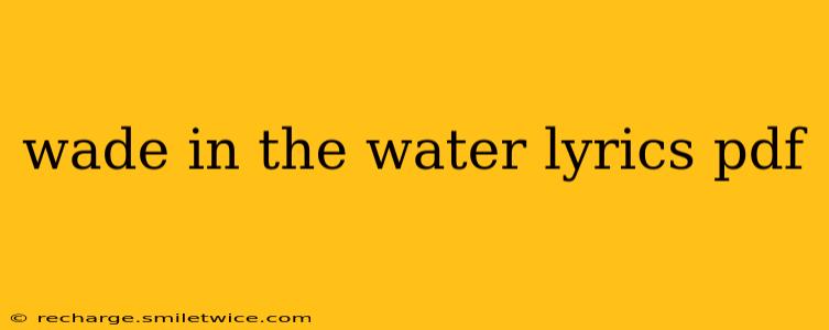 wade in the water lyrics pdf