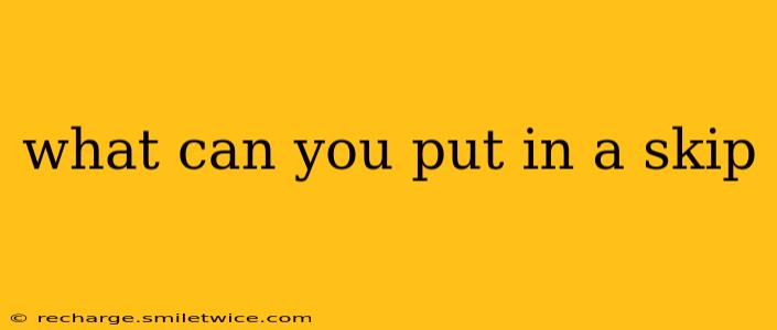 what can you put in a skip