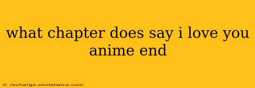 what chapter does say i love you anime end