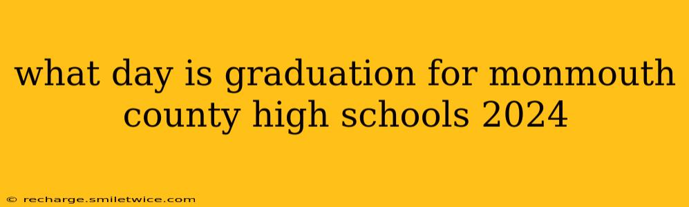 what day is graduation for monmouth county high schools 2024