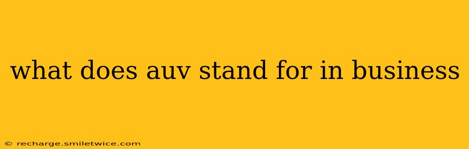 what does auv stand for in business