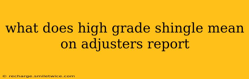 what does high grade shingle mean on adjusters report