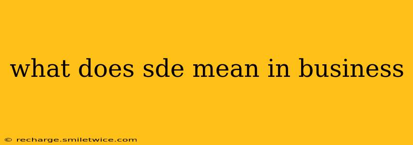 what does sde mean in business