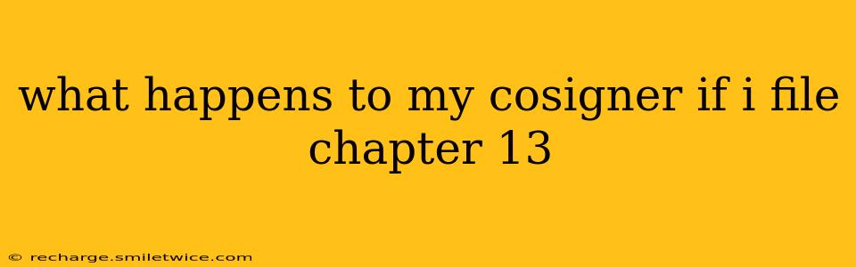 what happens to my cosigner if i file chapter 13