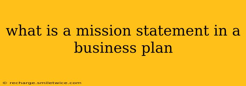what is a mission statement in a business plan