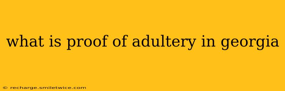 what is proof of adultery in georgia