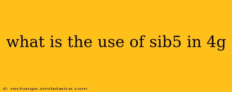 what is the use of sib5 in 4g