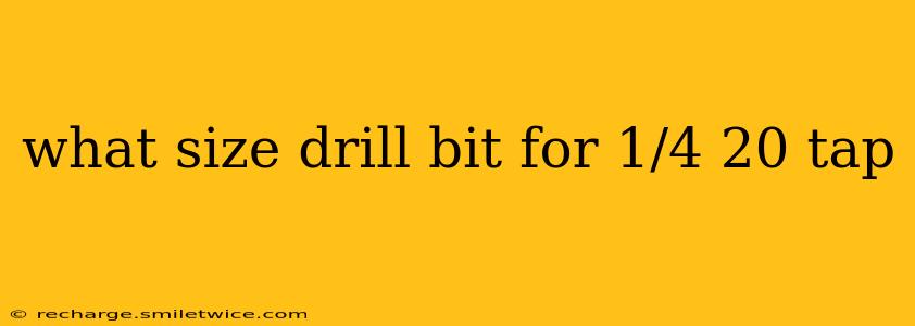 what size drill bit for 1/4 20 tap