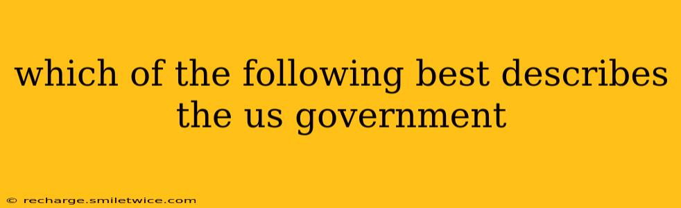 which of the following best describes the us government