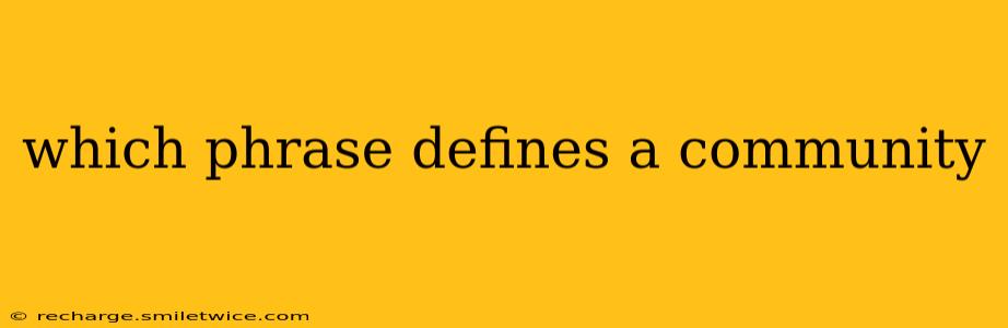 which phrase defines a community