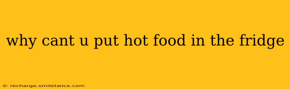 why cant u put hot food in the fridge
