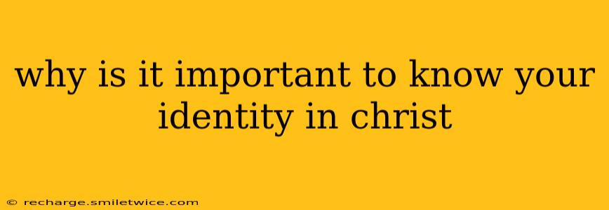 why is it important to know your identity in christ