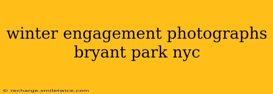 winter engagement photographs bryant park nyc