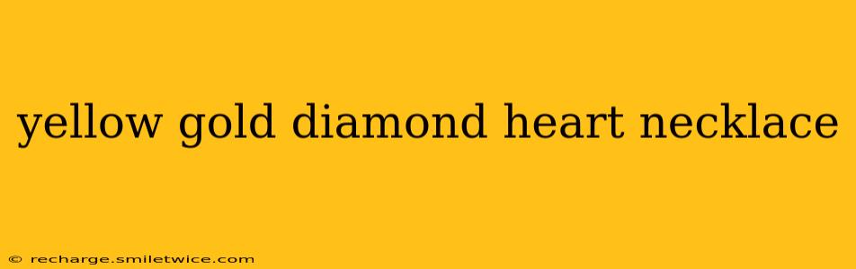 yellow gold diamond heart necklace