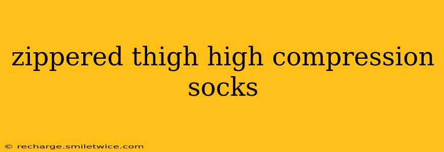 zippered thigh high compression socks